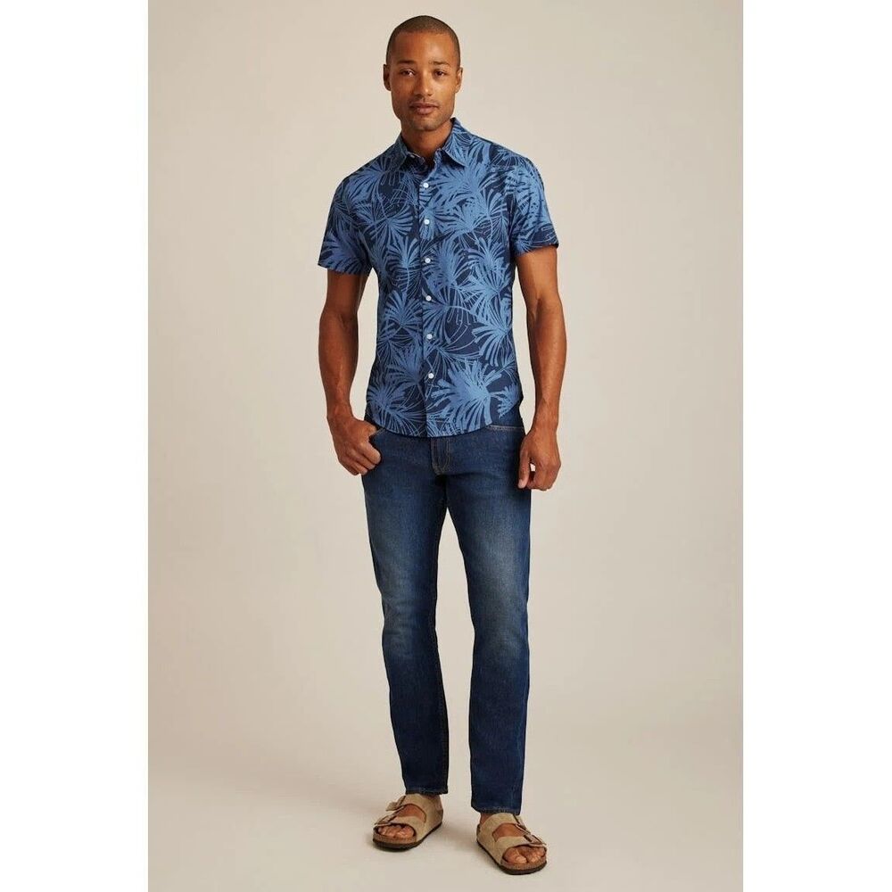 BONOBOS Riviera Short Sleeve Men's Shirt Printed Hawaiian Standard Fit L 288293